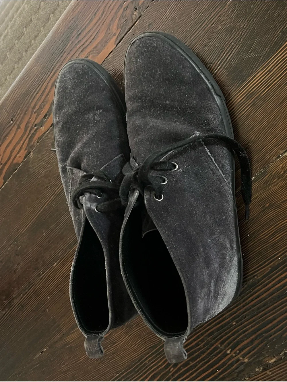 Prada Men's Blue Suede Chukka Boots
